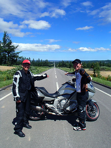 斜里の直線道路
